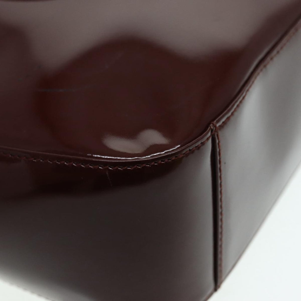 GUCCI Shoulder Bag Patent leather Brown Silver 000 2046 0506 88420
