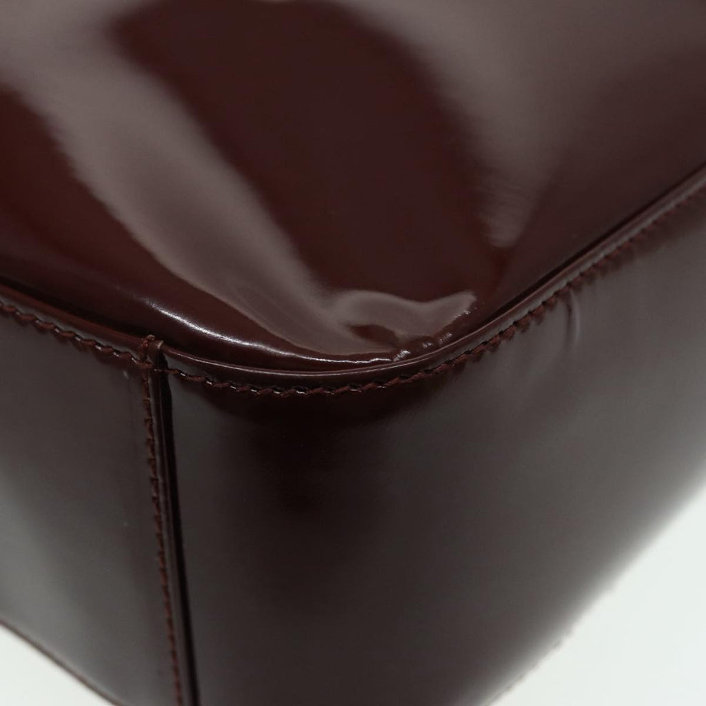 GUCCI Shoulder Bag Patent leather Brown Silver 000 2046 0506 88420