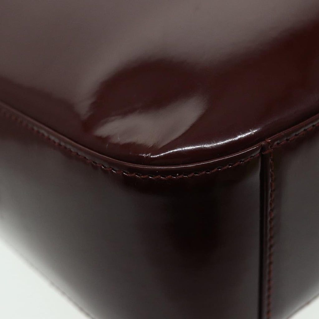 GUCCI Shoulder Bag Patent leather Brown Silver 000 2046 0506 88420