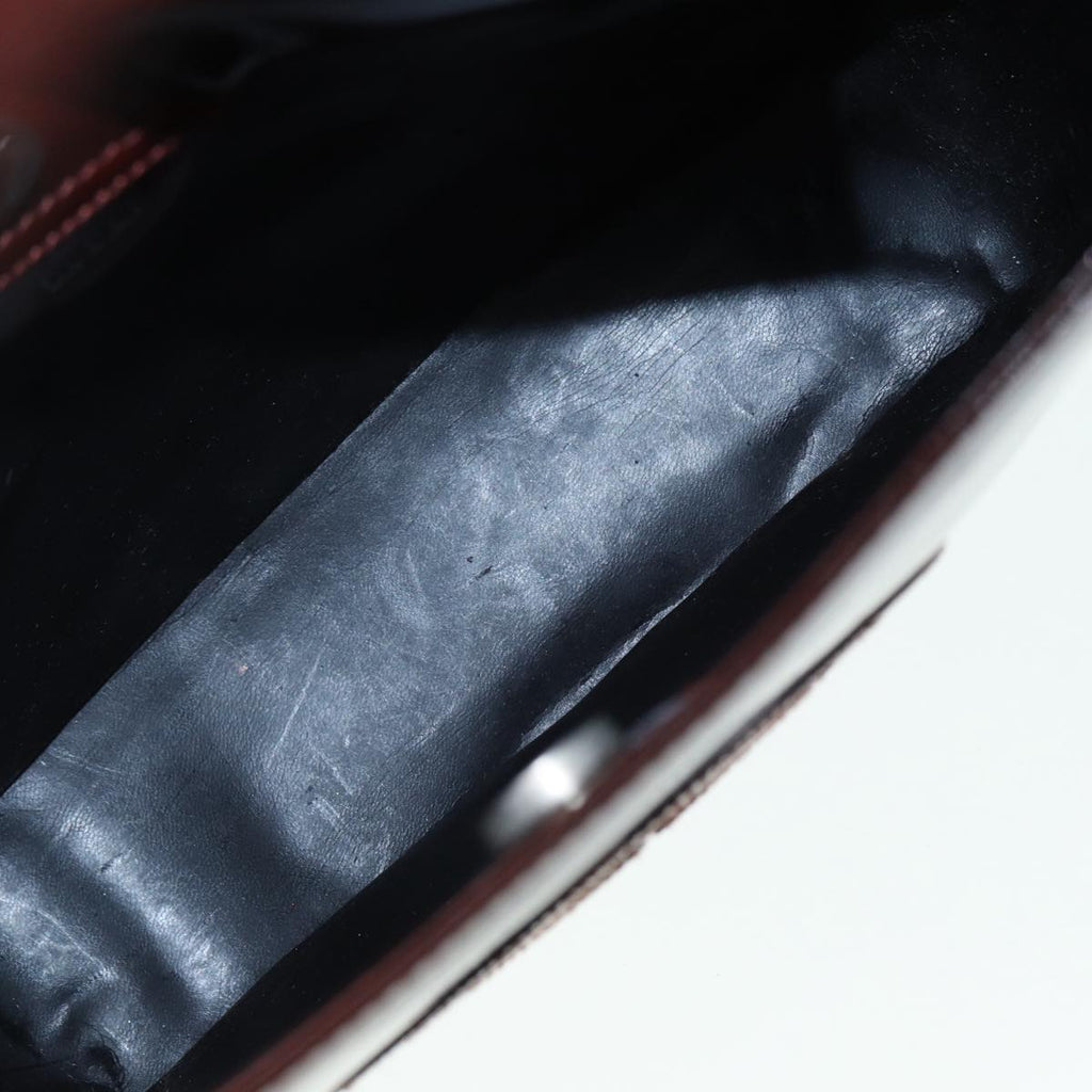 GUCCI Shoulder Bag Patent leather Brown Silver 000 2046 0506 88420