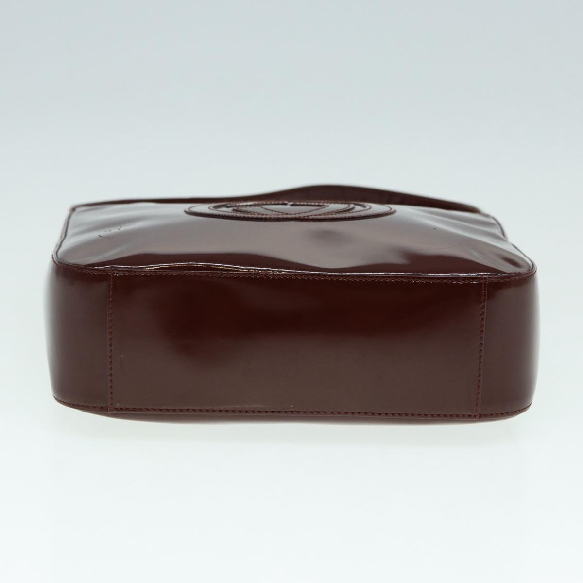 GUCCI Shoulder Bag Patent leather Brown Silver 000 2046 0506 88420