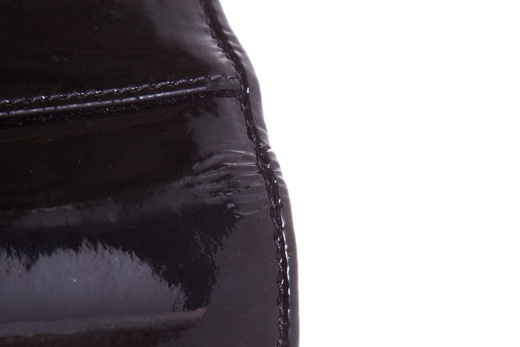 Christian Louboutin Black Patent Logo Medallion Clutch