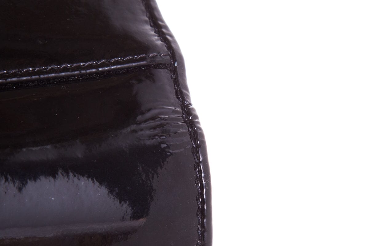 Christian Louboutin Black Patent Logo Medallion Clutch
