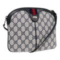 GUCCI GG Supreme Sherry Line Shoulder Bag PVC Navy Red 904 02 047 88462