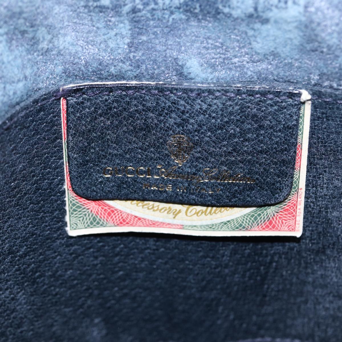 GUCCI GG Supreme Sherry Line Shoulder Bag PVC Navy Red 904 02 047 88462