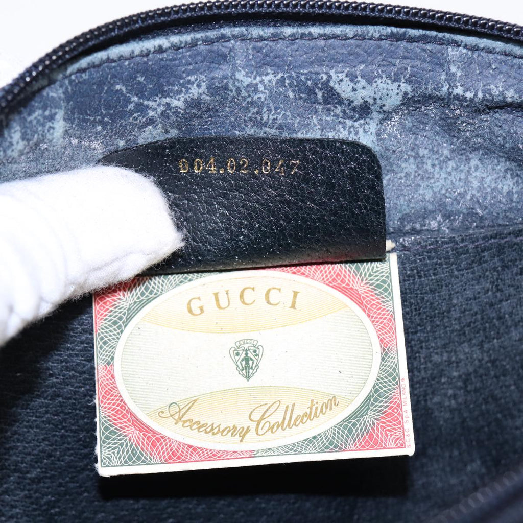 GUCCI GG Supreme Sherry Line Shoulder Bag PVC Navy Red 904 02 047 88462