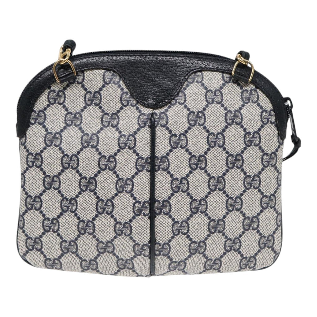 GUCCI GG Supreme Sherry Line Shoulder Bag PVC Navy Red 904 02 047 88462