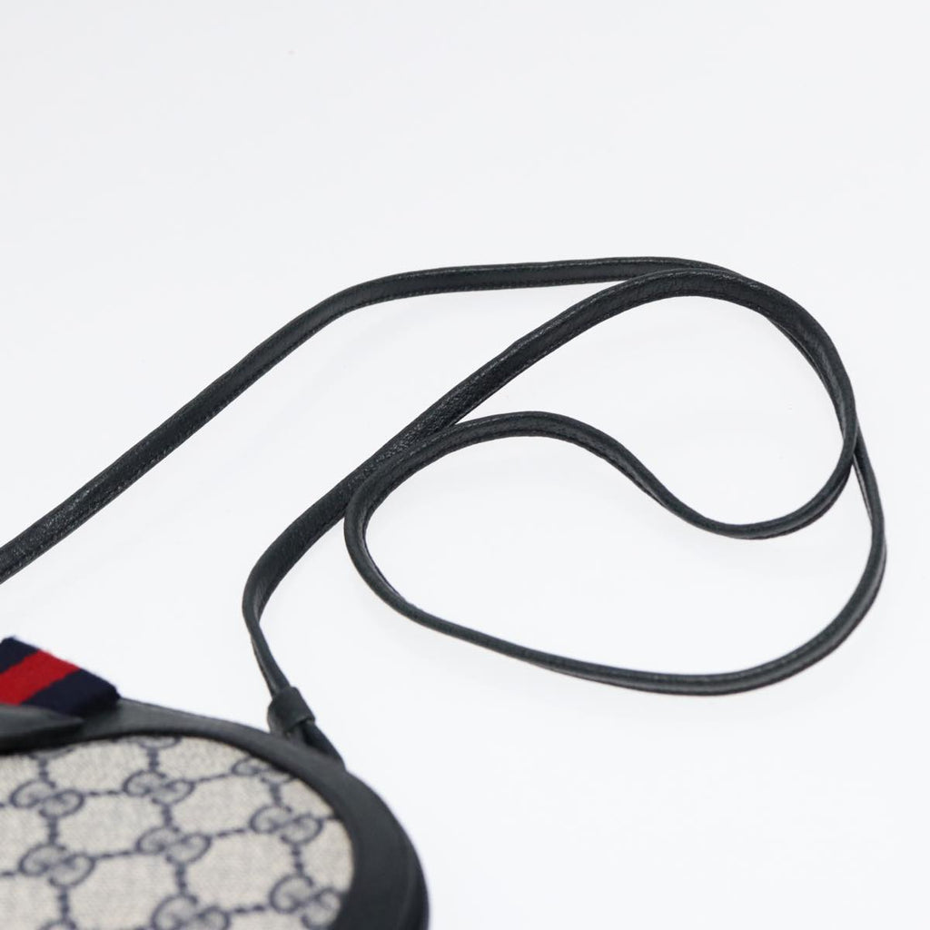 GUCCI GG Supreme Sherry Line Shoulder Bag PVC Navy Red 904 02 047 88462