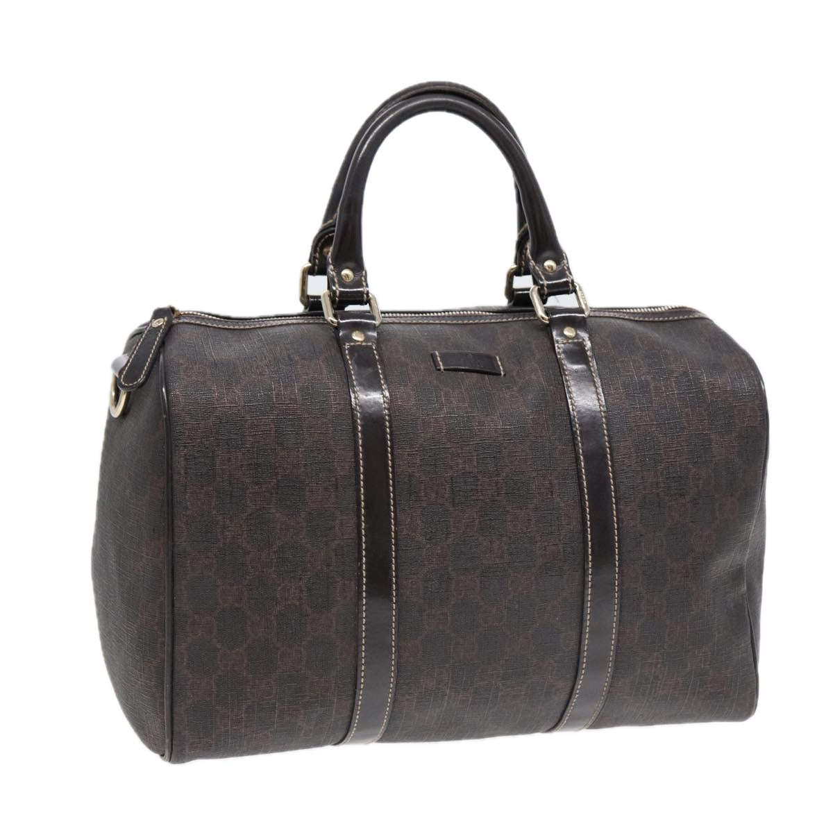 GUCCI GG Supreme Boston Bag PVC Leather Gold Brown 193603 88466