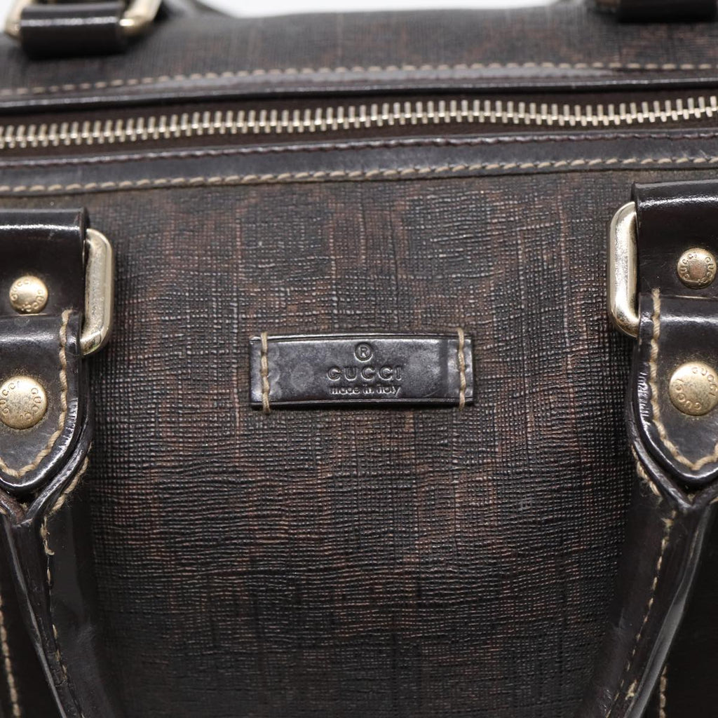 GUCCI GG Supreme Boston Bag PVC Leather Gold Brown 193603 88466