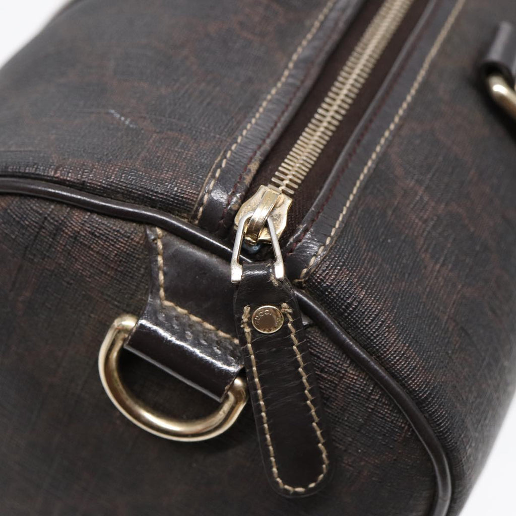 GUCCI GG Supreme Boston Bag PVC Leather Gold Brown 193603 88466