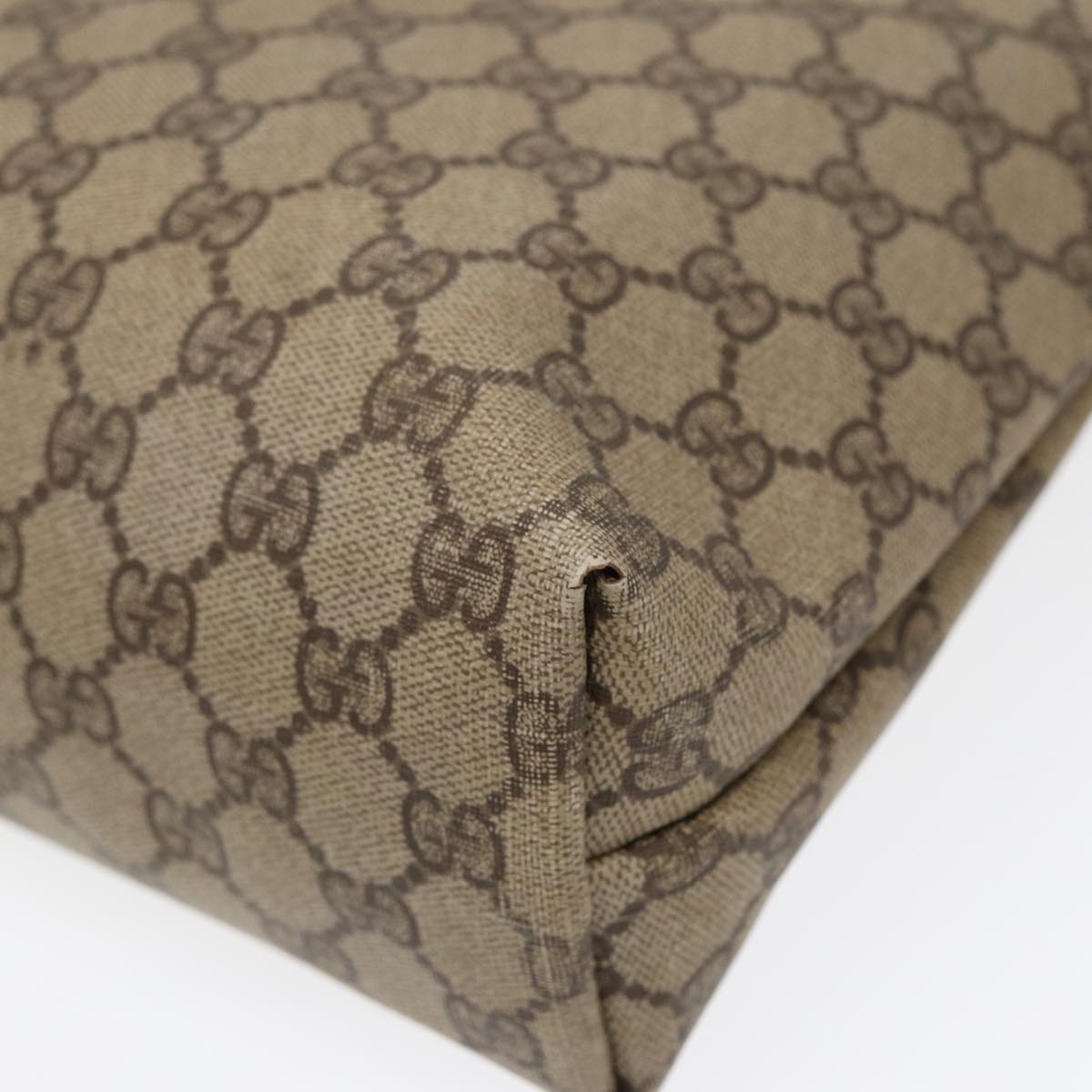GUCCI GG Supreme Tote Bag PVC Leather Beige Gold 002 615 88483