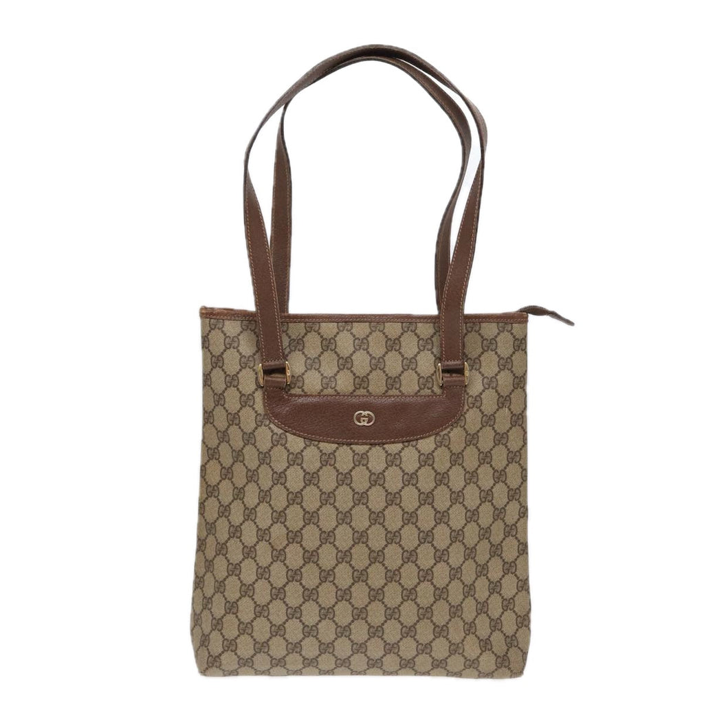 GUCCI GG Supreme Tote Bag PVC Leather Beige Gold 002 615 88483