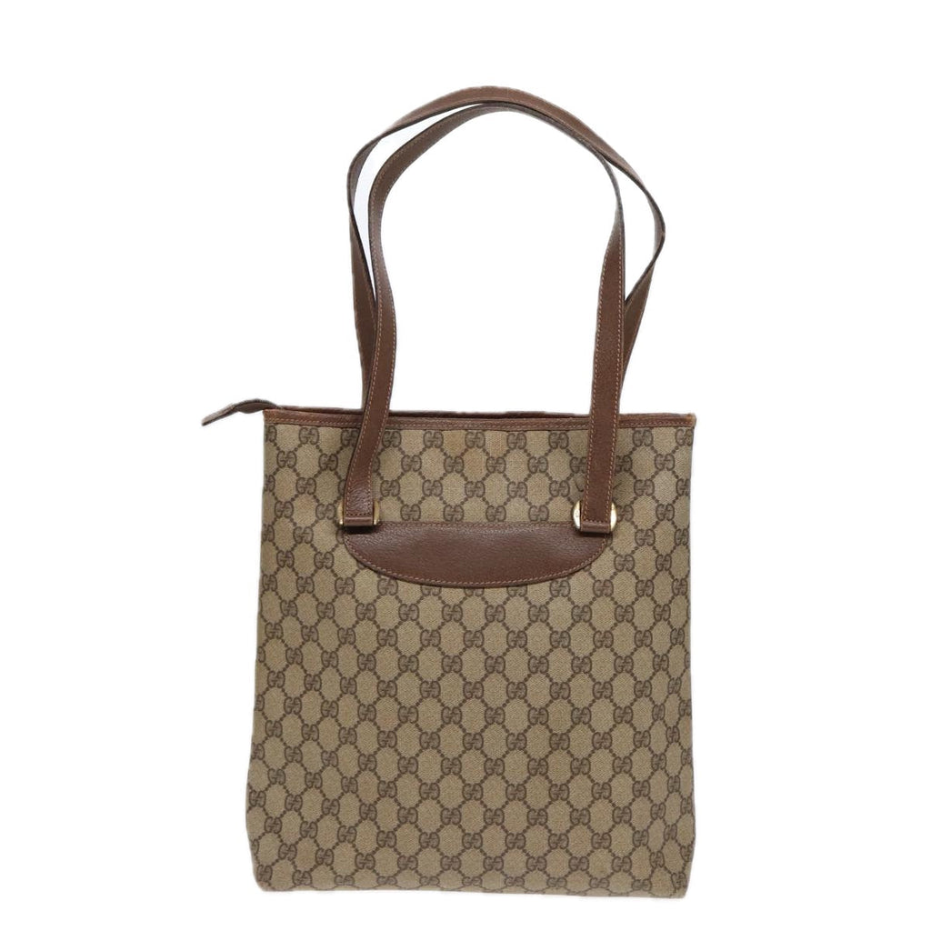 GUCCI GG Supreme Tote Bag PVC Leather Beige Gold 002 615 88483
