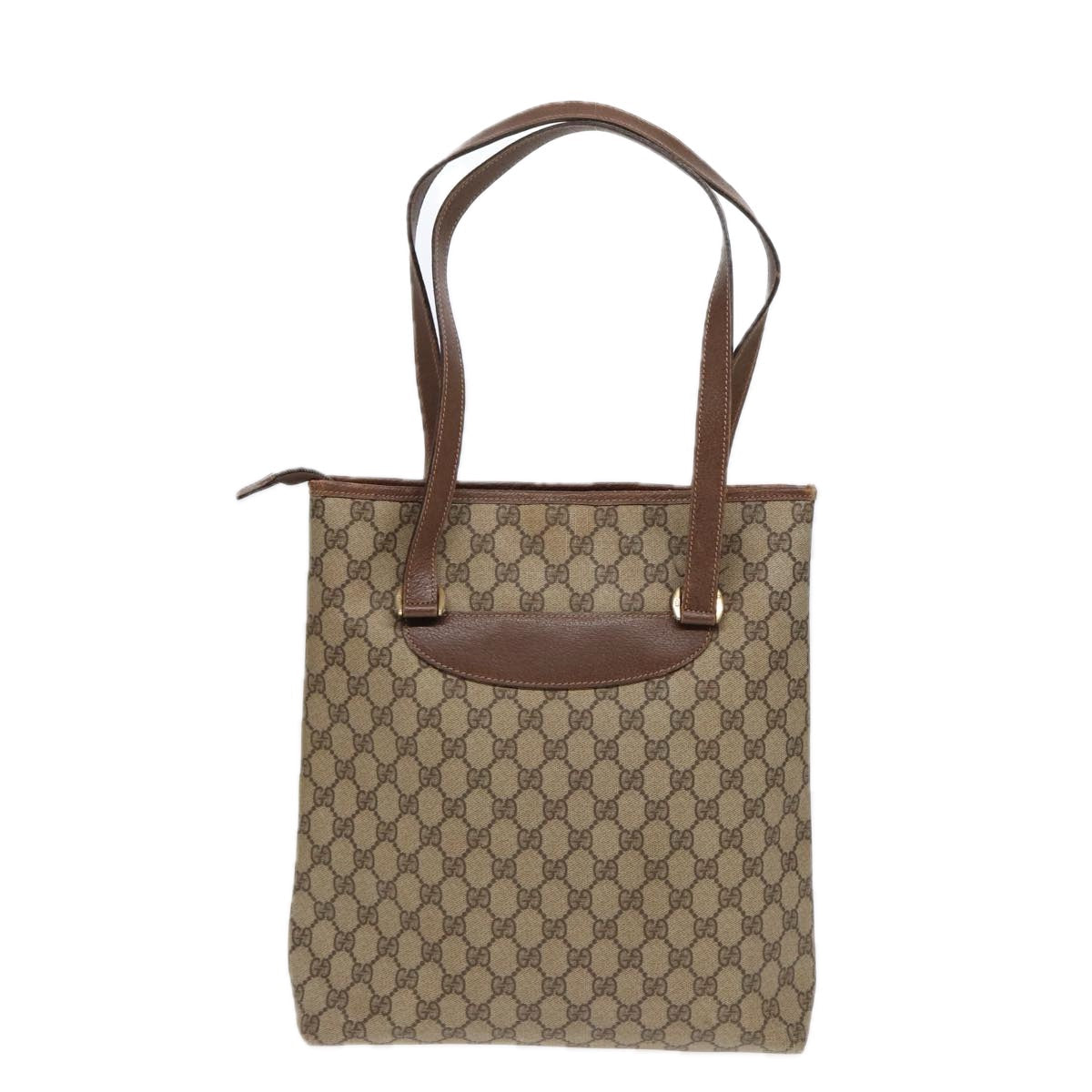 GUCCI GG Supreme Tote Bag PVC Leather Beige Gold 002 615 88483