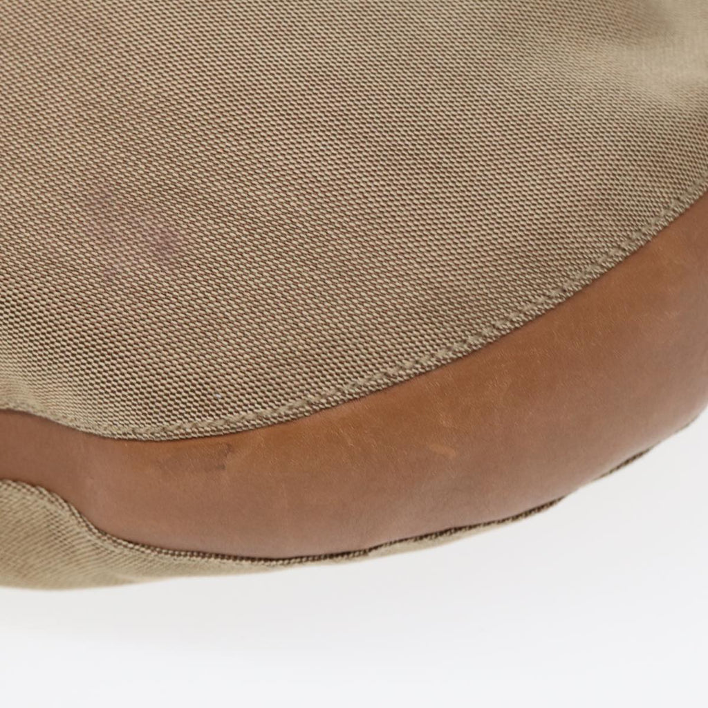 GUCCI Shoulder Bag Canvas Leather Beige Brown Silver 109210 88498