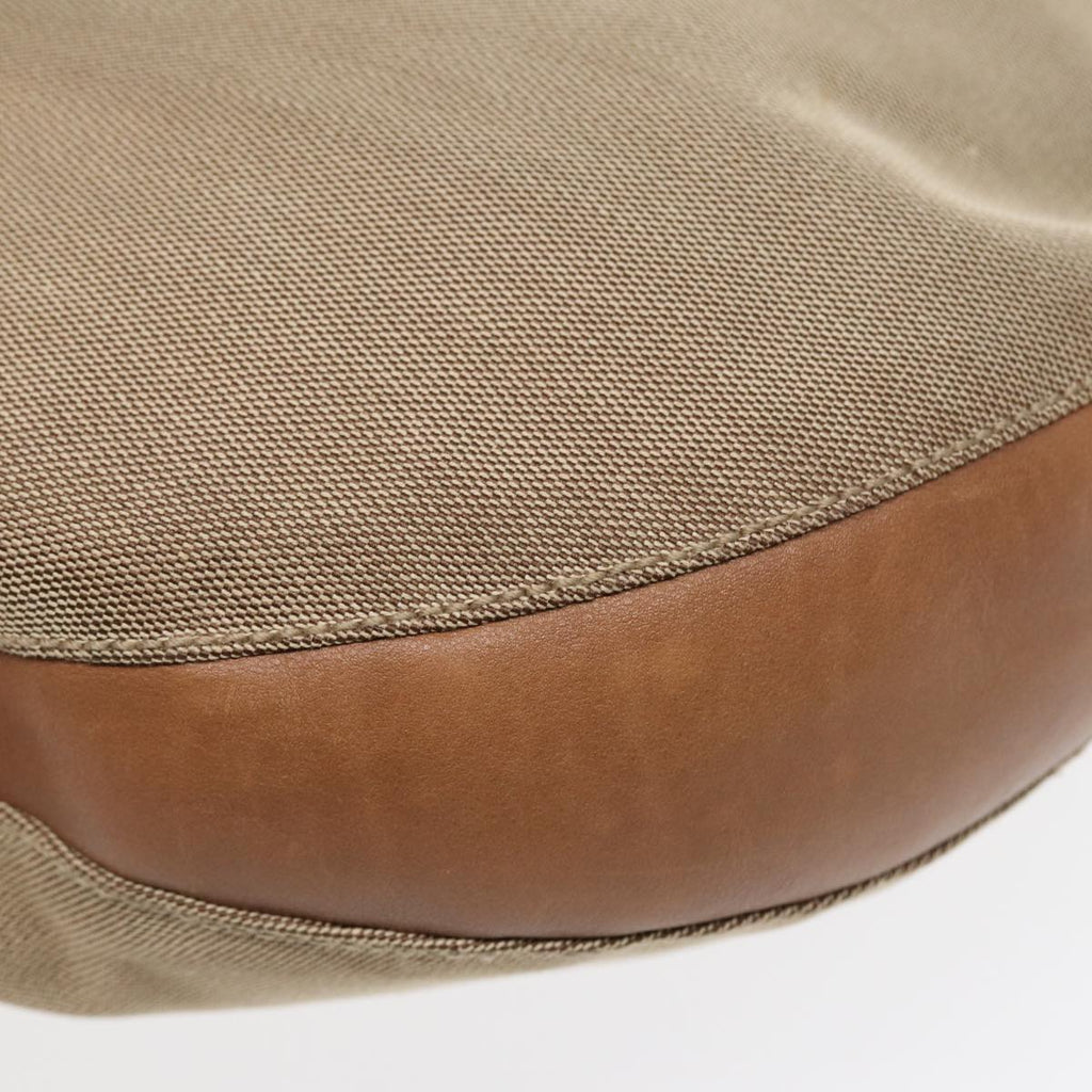 GUCCI Shoulder Bag Canvas Leather Beige Brown Silver 109210 88498