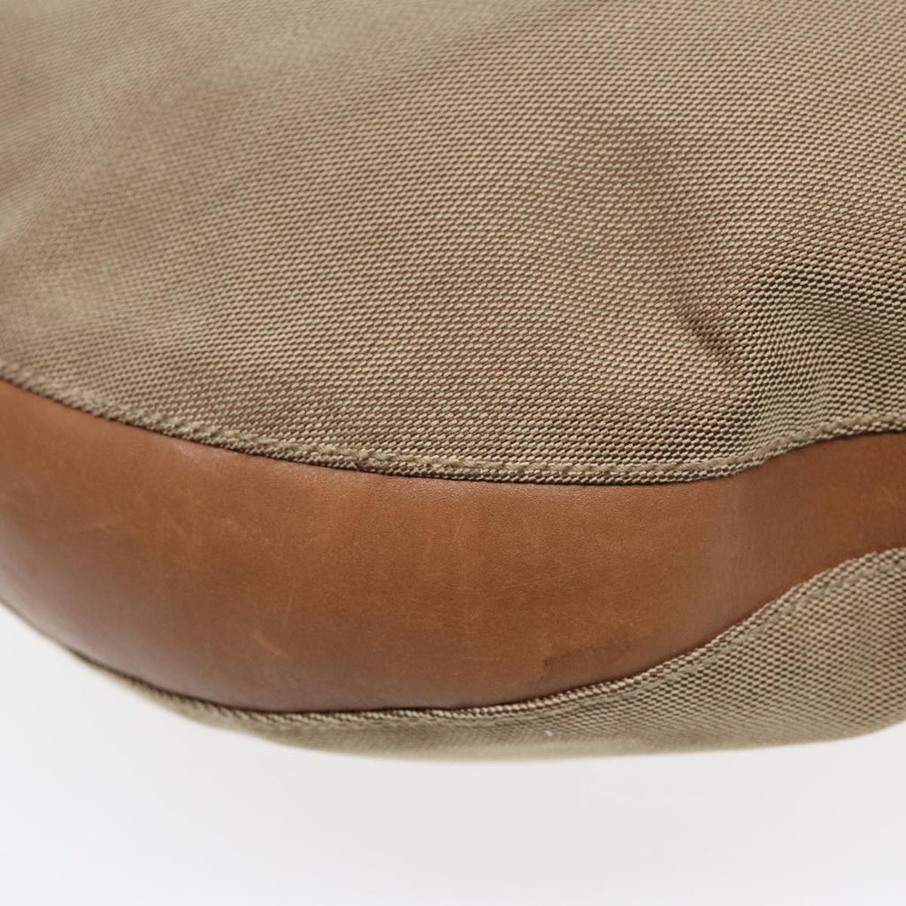 GUCCI Shoulder Bag Canvas Leather Beige Brown Silver 109210 88498