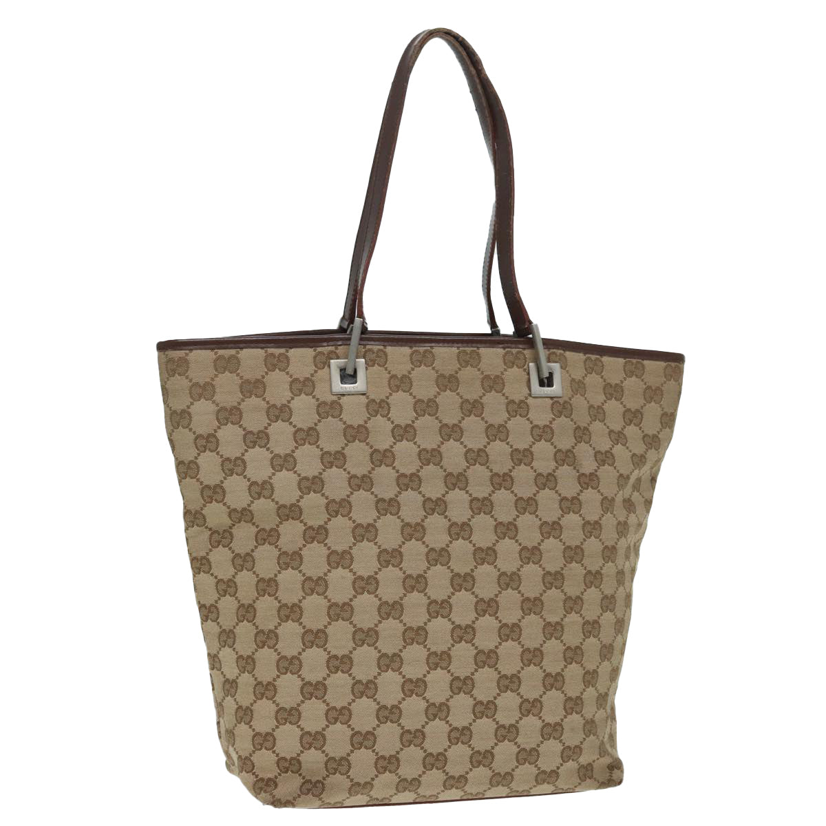 GUCCI GG Canvas Tote Bag Beige Silver 002 1098 88521