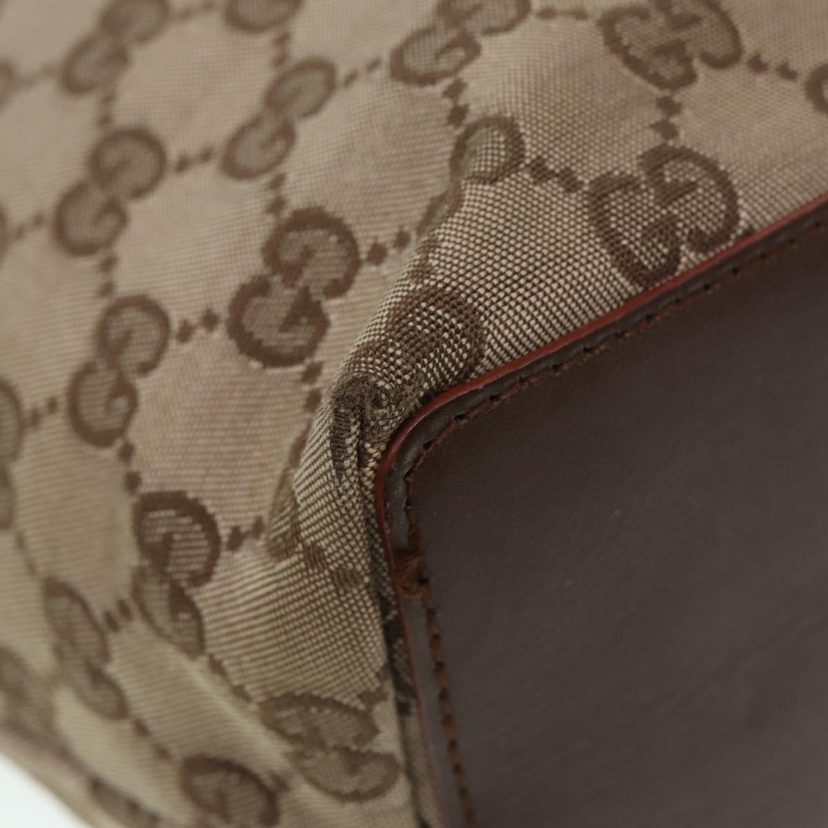 GUCCI GG Canvas Tote Bag Beige Silver 002 1098 88521