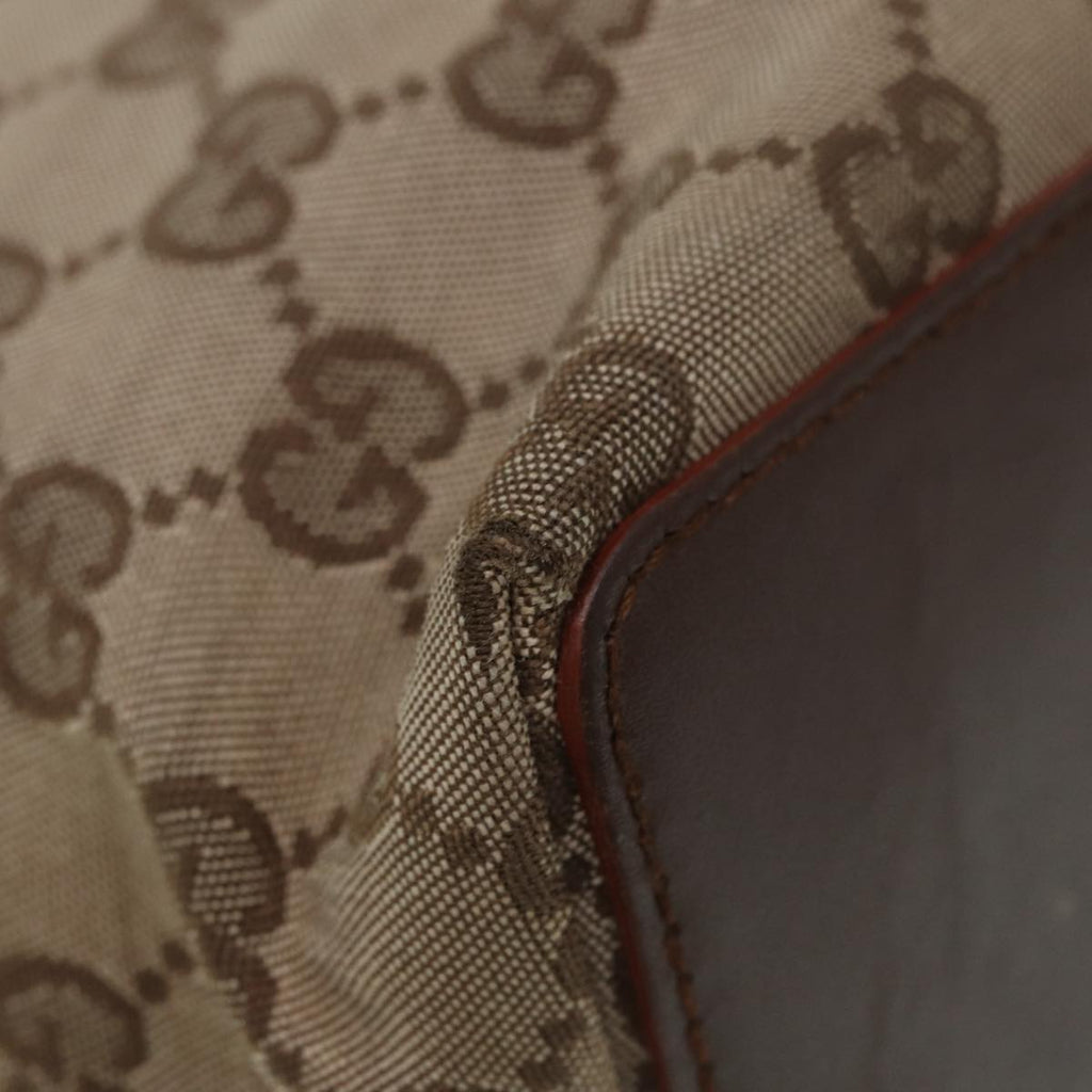 GUCCI GG Canvas Tote Bag Beige Silver 002 1098 88521
