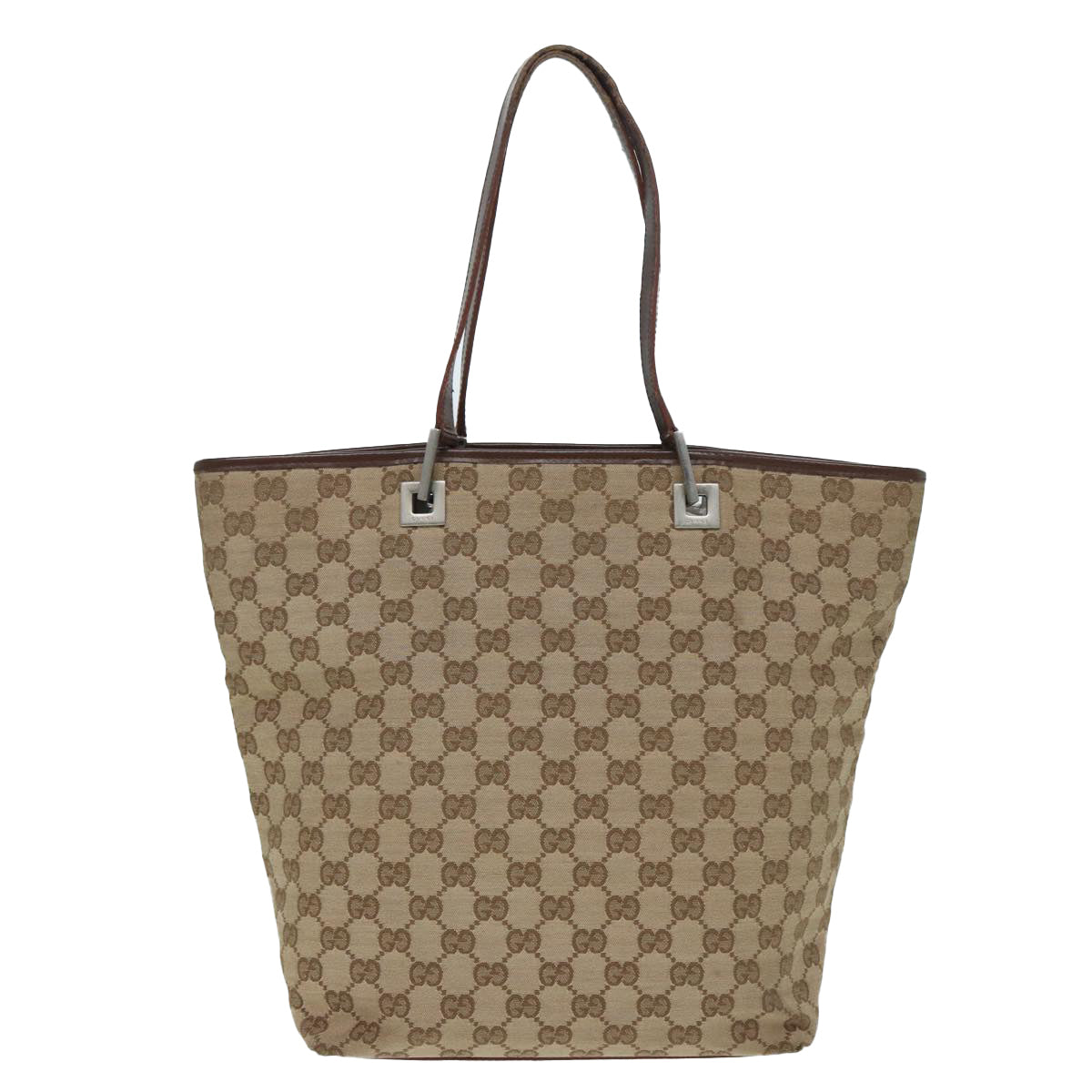 GUCCI GG Canvas Tote Bag Beige Silver 002 1098 88521