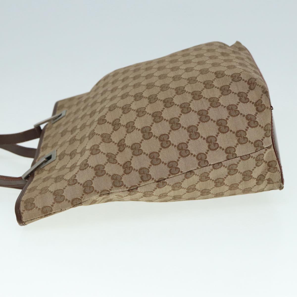 GUCCI GG Canvas Tote Bag Beige Silver 002 1098 88521