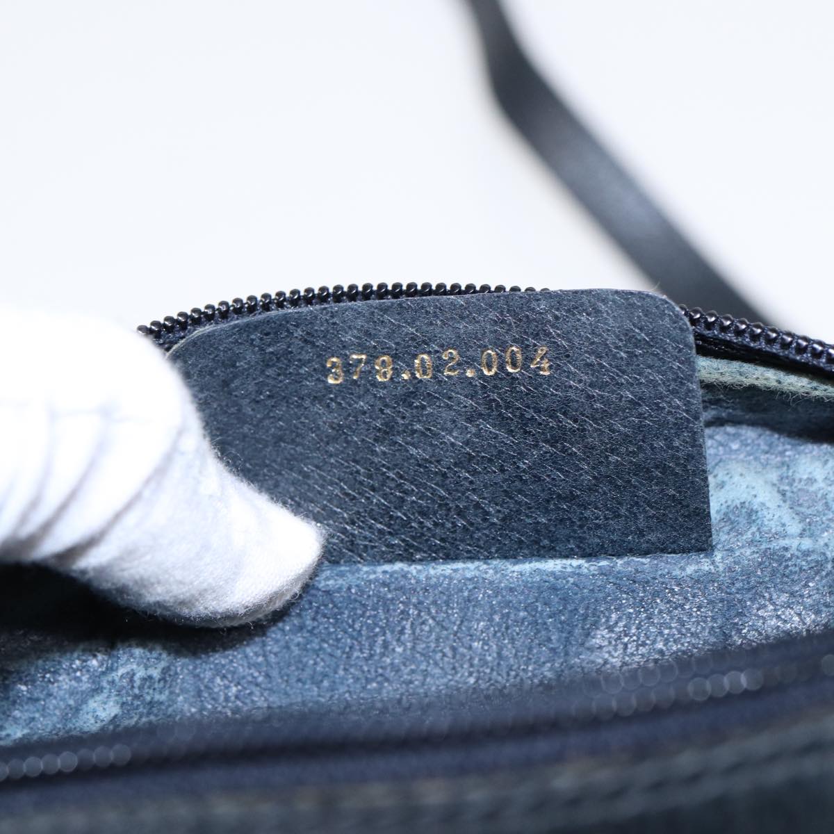 GUCCI GG Supreme Sherry Line Shoulder Bag PVC Navy Gold 378 02 004 88527