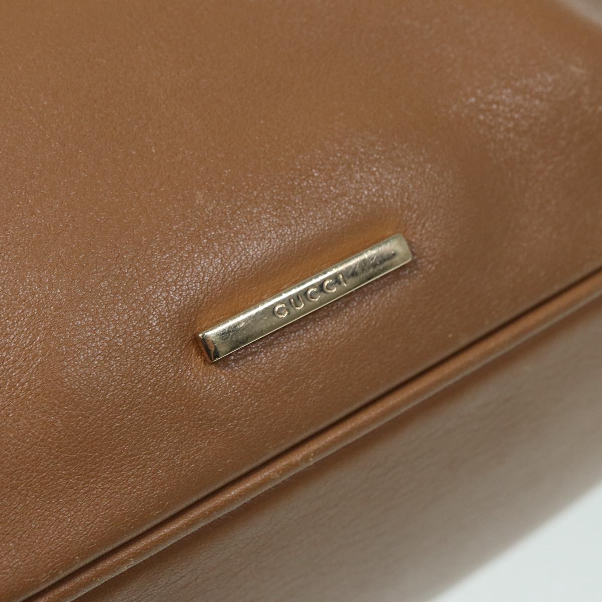 GUCCI Shoulder Bag Leather Beige Gold 001 4288 88530