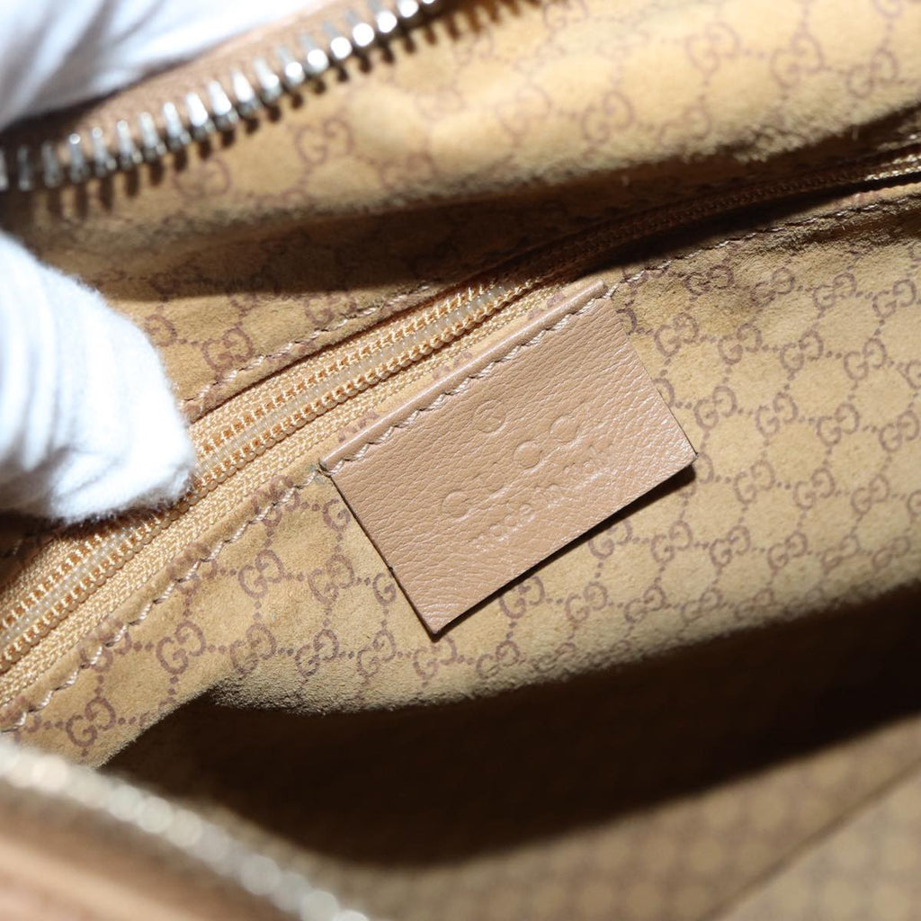 GUCCI Shoulder Bag Leather Beige Gold 001 4288 88530