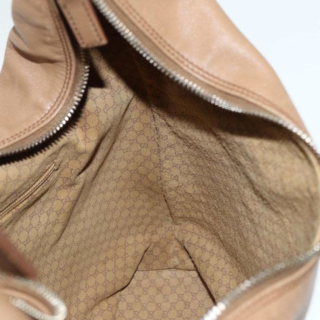 GUCCI Shoulder Bag Leather Beige Gold 001 4288 88530