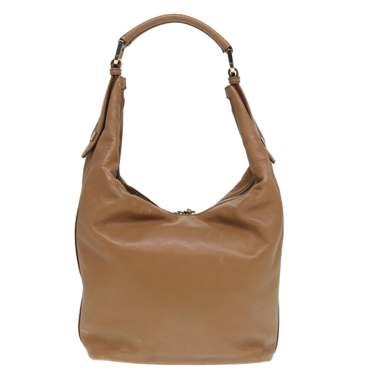 GUCCI Shoulder Bag Leather Beige Gold 001 4288 88530