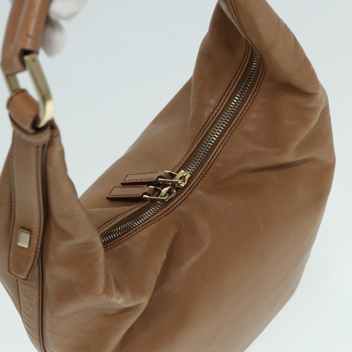 GUCCI Shoulder Bag Leather Beige Gold 001 4288 88530