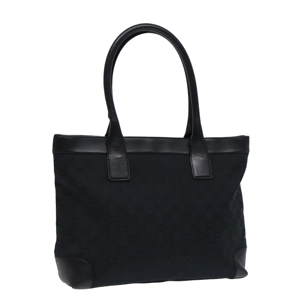 GUCCI Tote Bag GG Canvas Black Silver 002 1119 88532