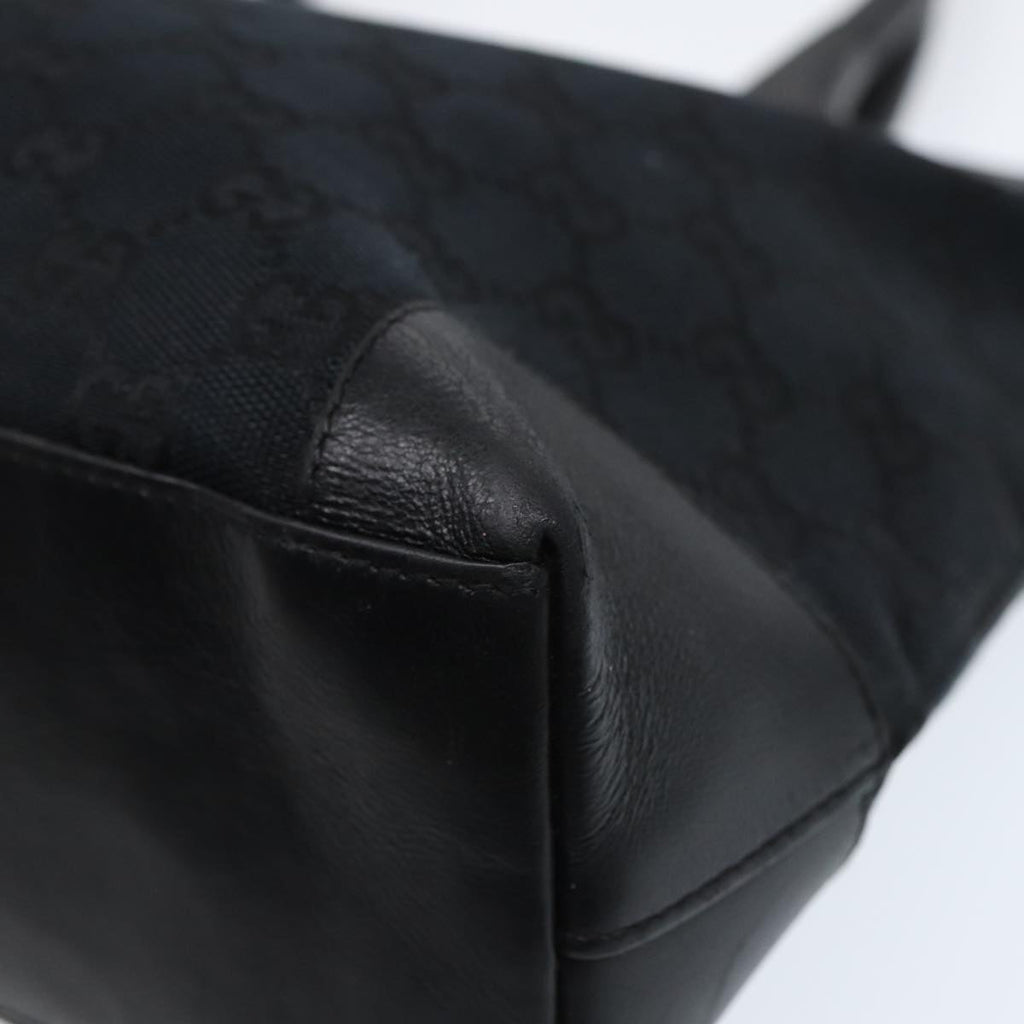 GUCCI Tote Bag GG Canvas Black Silver 002 1119 88532