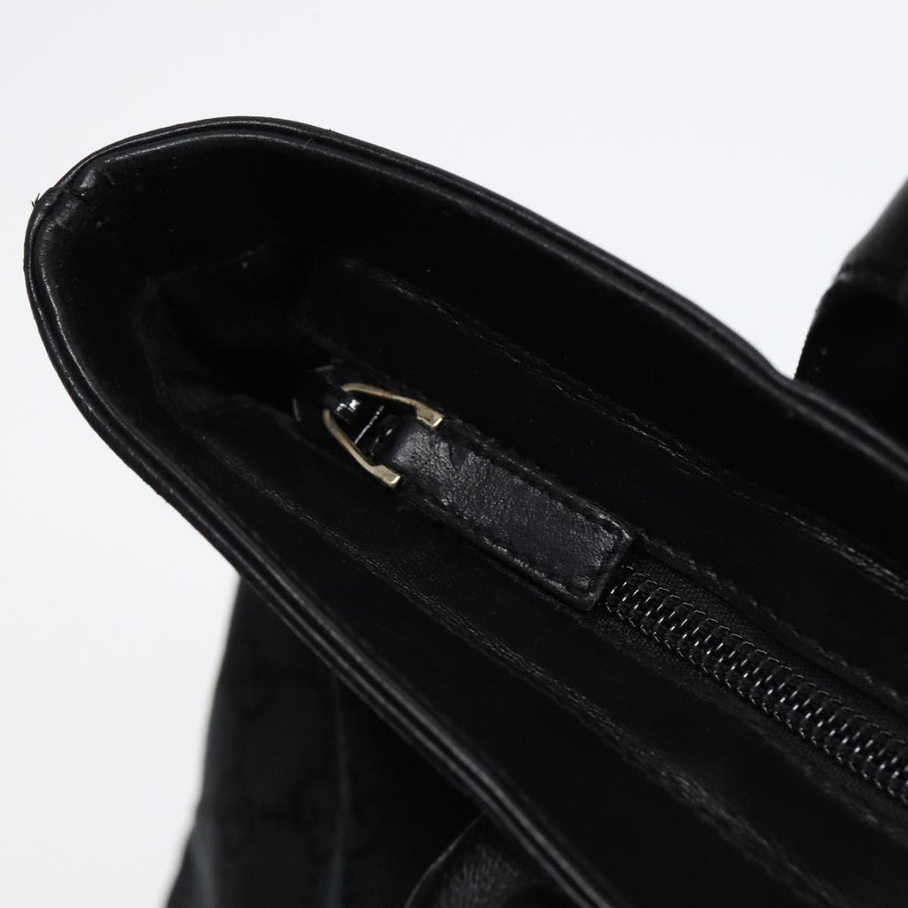 GUCCI Tote Bag GG Canvas Black Silver 002 1119 88532