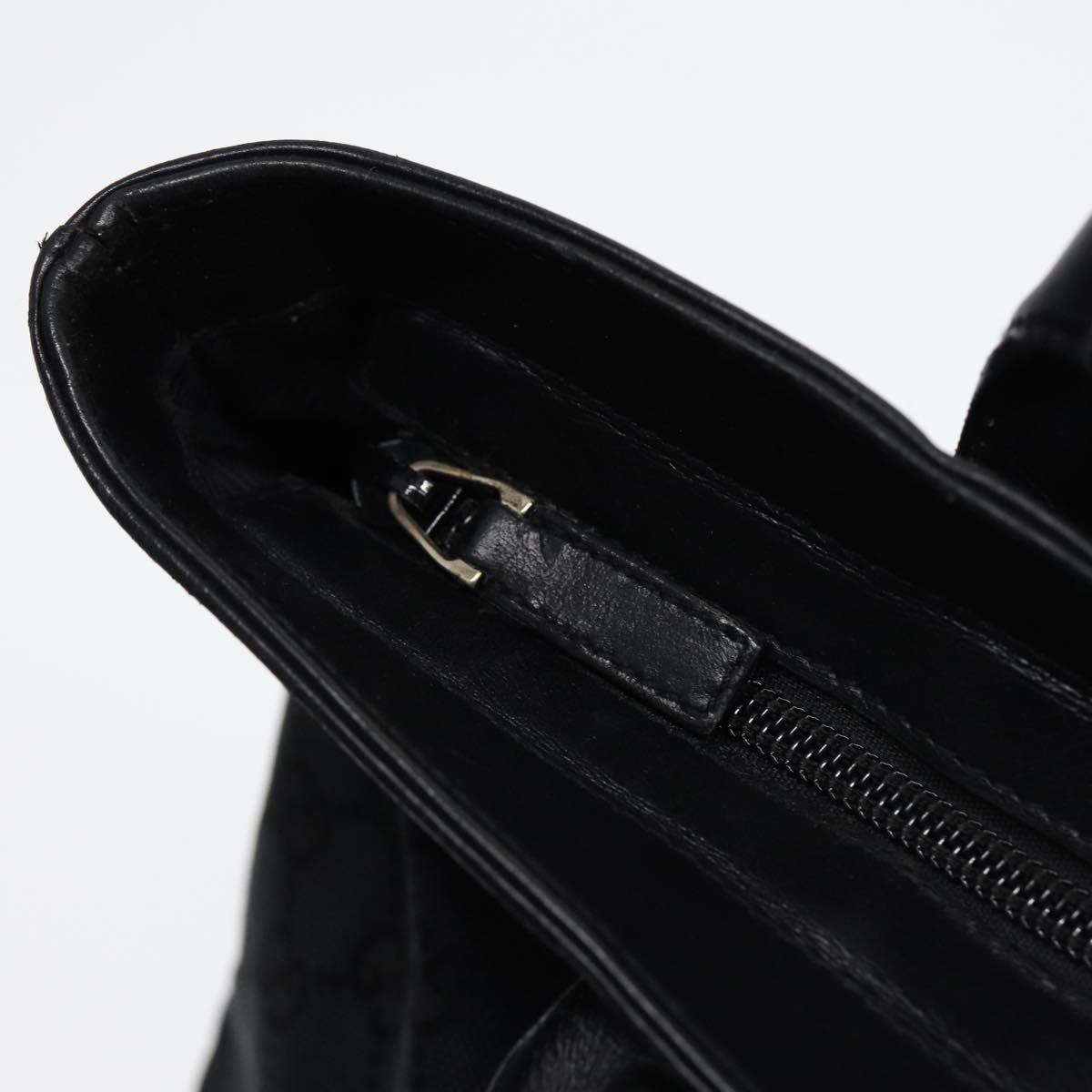 GUCCI Tote Bag GG Canvas Black Silver 002 1119 88532