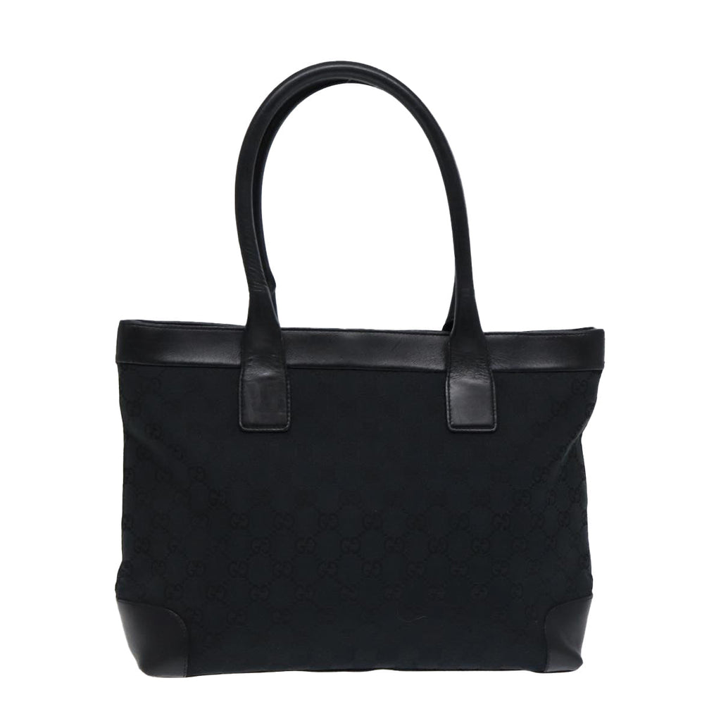GUCCI Tote Bag GG Canvas Black Silver 002 1119 88532