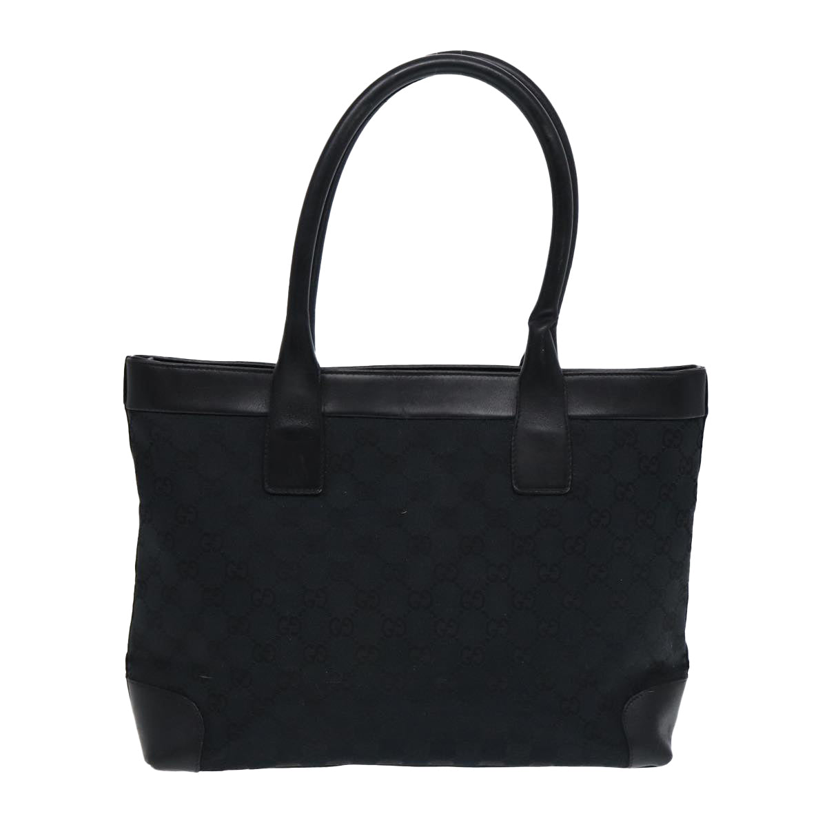 GUCCI Tote Bag GG Canvas Black Silver 002 1119 88532