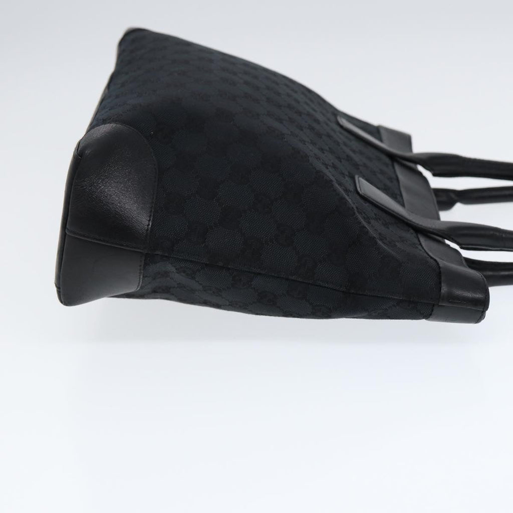 GUCCI Tote Bag GG Canvas Black Silver 002 1119 88532