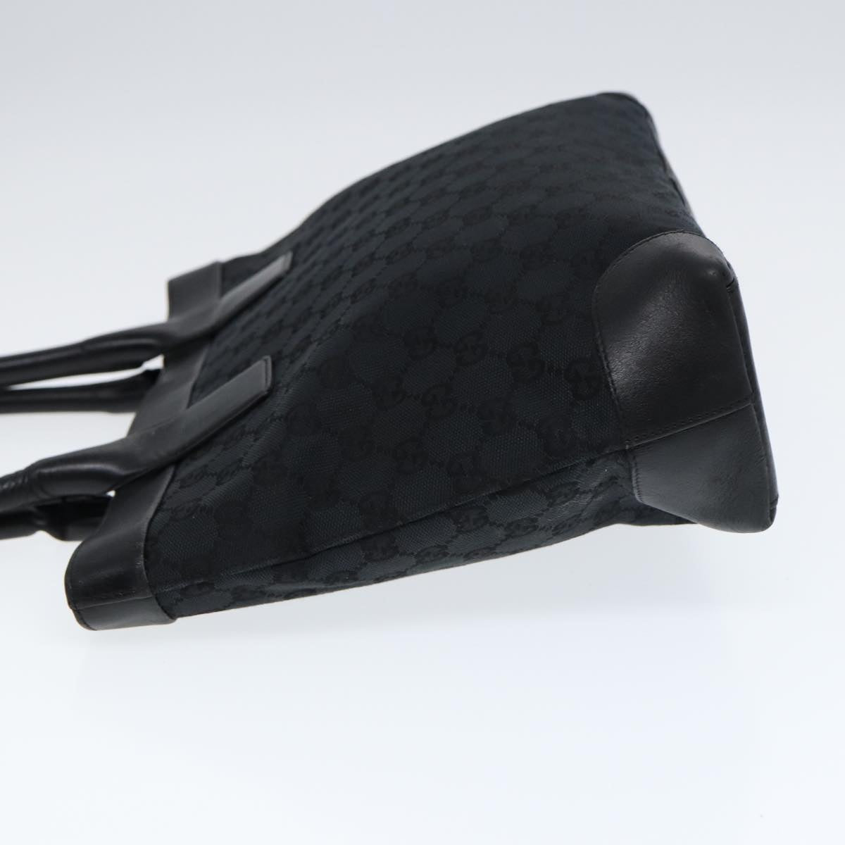 GUCCI Tote Bag GG Canvas Black Silver 002 1119 88532