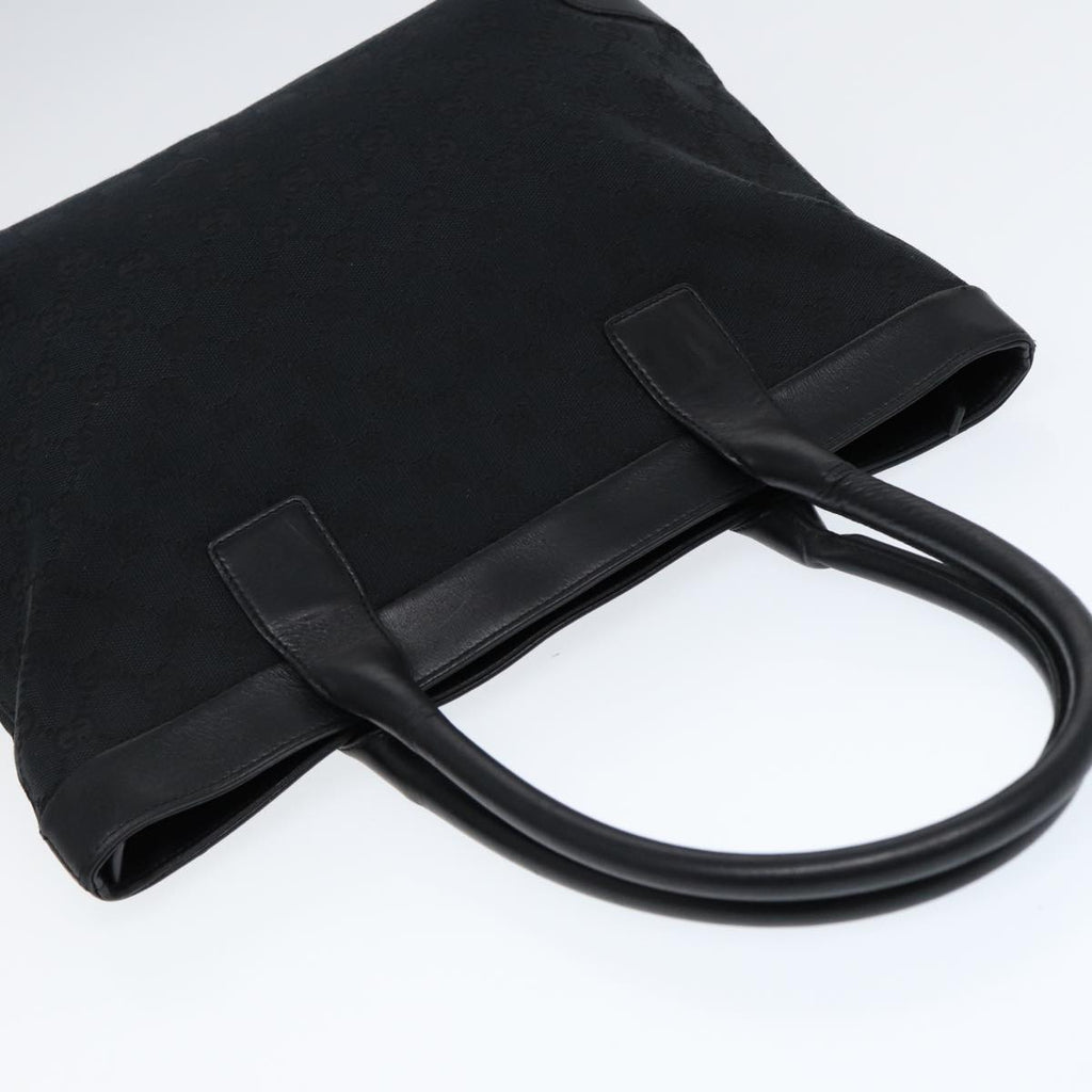 GUCCI Tote Bag GG Canvas Black Silver 002 1119 88532