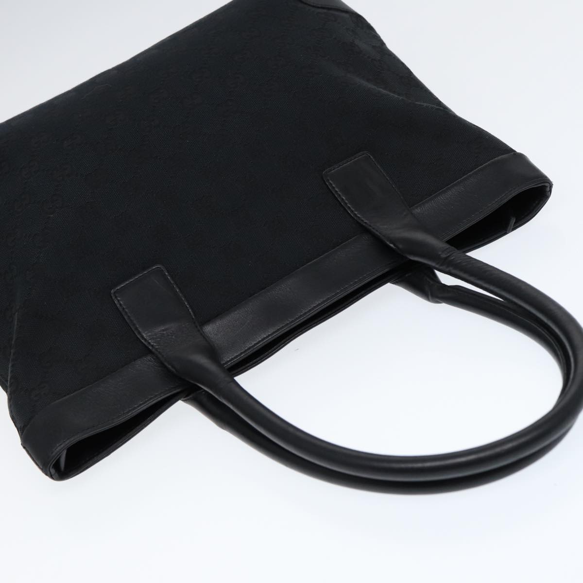 GUCCI Tote Bag GG Canvas Black Silver 002 1119 88532