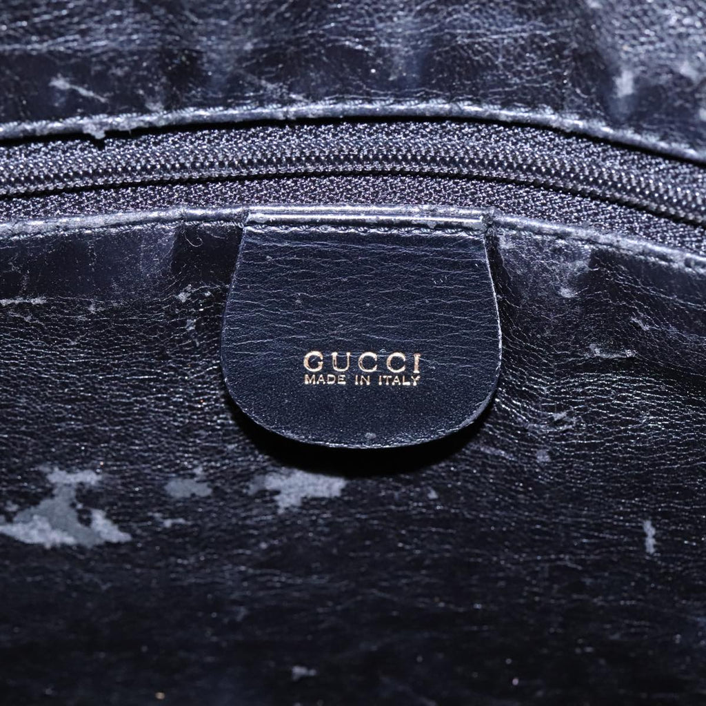 GUCCI Bamboo Shoulder Bag Suede Leather Black Gold 001 1781 1577 88534