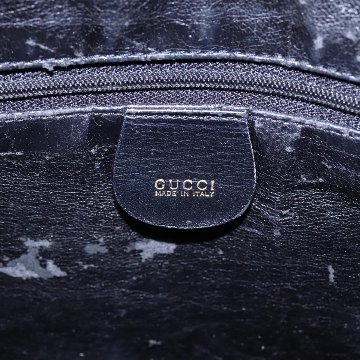 GUCCI Bamboo Shoulder Bag Suede Leather Black Gold 001 1781 1577 88534