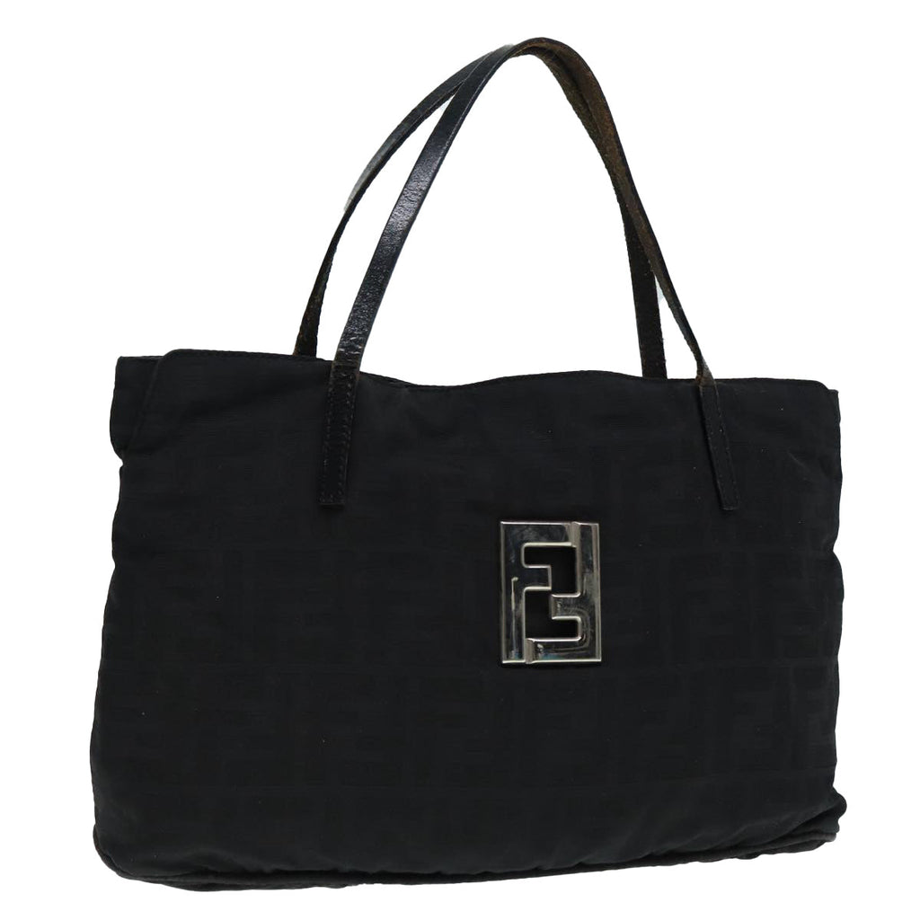 FENDI Zucca Canvas Tote Bag Silver Black 88546