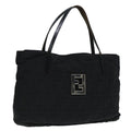 FENDI Zucca Canvas Tote Bag Silver Black 88546