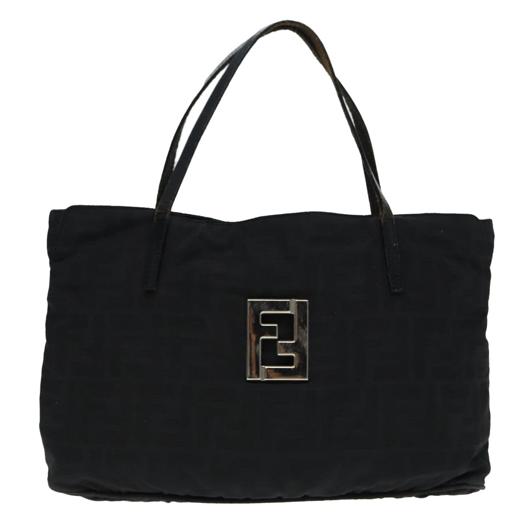 FENDI Zucca Canvas Tote Bag Silver Black 88546