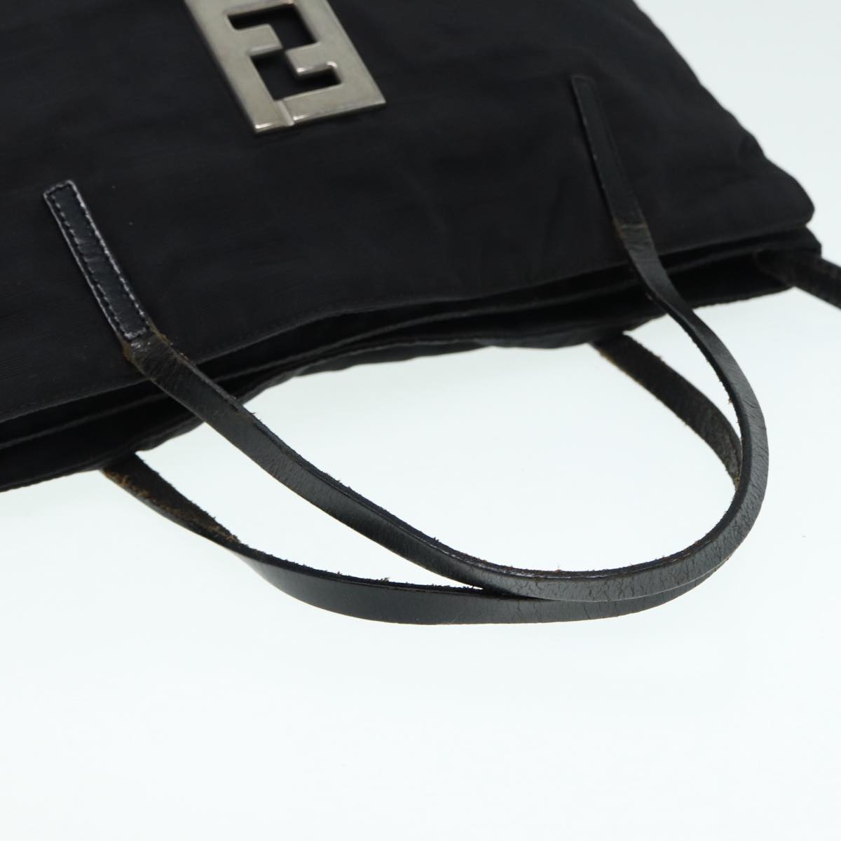 FENDI Zucca Canvas Tote Bag Silver Black 88546