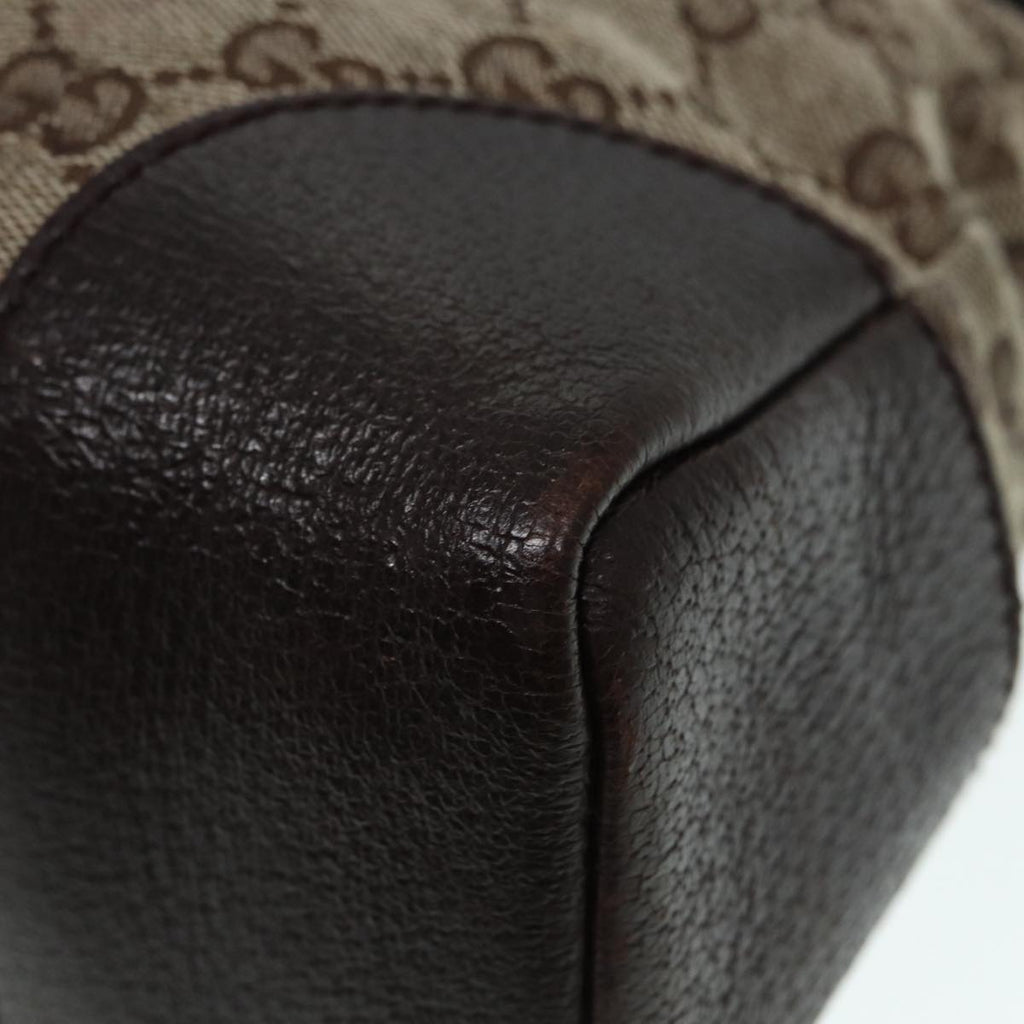 GUCCI GG Canvas Shoulder Bag Beige Silver 114273 88548